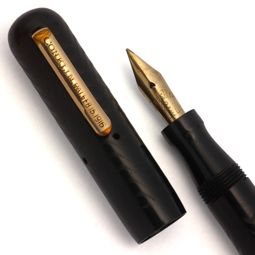 Conklin Crescent 2P Fountain Pen - BCHR, Flexible Fine #2 14k Nib (Excellent, Restored)