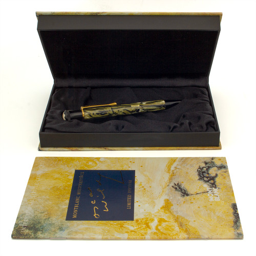 Montblanc Oscar Wilde Limited Edition Ballpoint Pen (1994) - Pearl with Black Ribbons, Gold Trim (Excellent + in Box, Works Well)