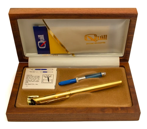 Quill Pen Co. 718 Fountain Pen - Gold-Filled, C/C, Medium 18k Nib (Excellent + in Box, Works Well)