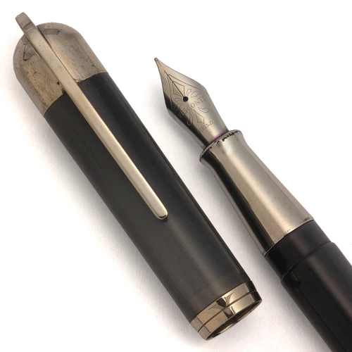 Visconti Pericle Fountain Pen (2001) - Second Version, Grey w CP Trim, Fine Steel Nib (Very Nice, Works Well)