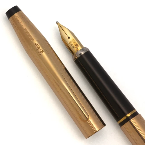 Cross Century (Classic) Fountain Pen - Gold Filled Lined,  C/C, 14k Broad Nib (Excellent, Works Well)