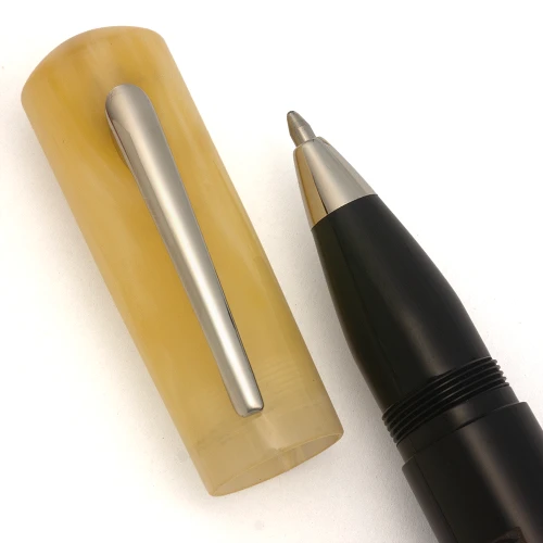Delta Planet Collection LE "Polar White" Rollerball Pen - Pearly White Cap, Black Barrel (Excellent, Works Well)