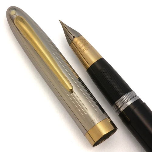 Sheaffer Sentinel Snorkel Fountain Pen (1950s) - Black, Extra-Fine 14k Nib (Excellent + , Restored)