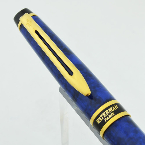 Waterman Expert II Ballpoint Pen France Blue Lacquer, Gold Plated