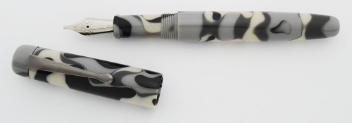 PSPW Prototype Fountain Pen -  Grey Camouflage Acylic w Clip, Standard Size, #6 JoWo Nibs