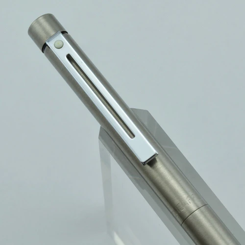 Sheaffer TARGA 1001 Ballpoint Pen - Brushed Steel (Excellent +, Works Well) - 17007