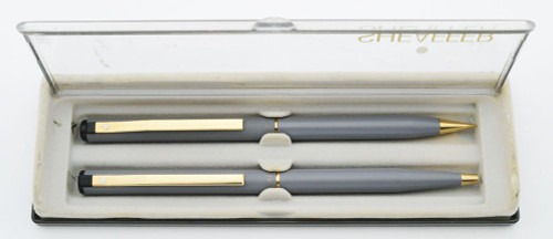 Sheafer TRZ Model 65 Pen Set - Matte Gray, BP, MP (New Old Stock in Box)