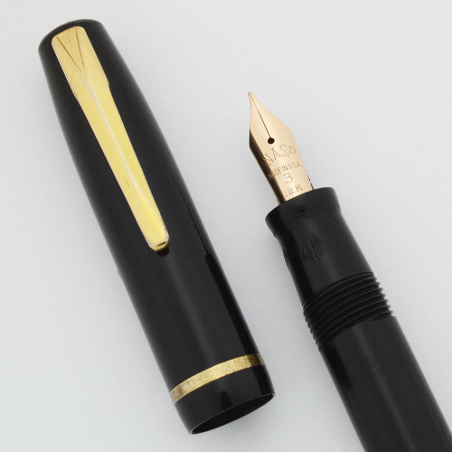 WASP (Sheaffer) Addipoint Fountain Pen - Lever Filler, Black, Fine 12k Nib (Very Nice, Restored)