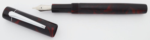 PSPW Prototype Fountain Pen - Black and Red Swirl, with Clip,  JoWo #6 Nibs (New)