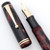 Parker Duofold Senior Streamline Fountain Pen (Canada, 1934) - Burgundy Marble w/Gold Trim, Button Filler,  14k Fine Duofold Nib (Excellent, Restored)