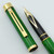 Sheaffer TARGA 1086 Fountain Pen - Hard to Find, Lacquer Green Moire, 14K Medium (Excellent +, Works Well)