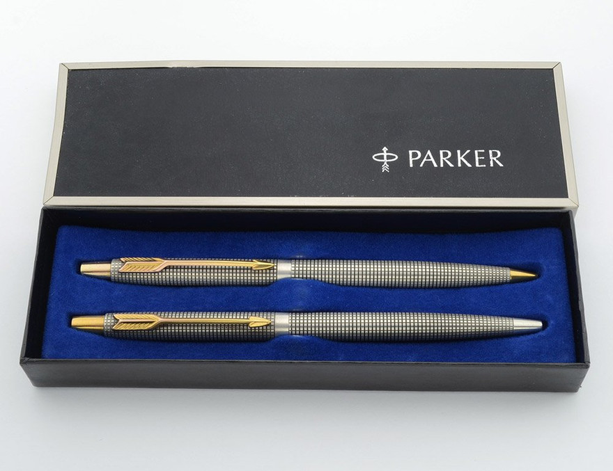 Parker 75 Classic Pen Set Sterling Cisele, Ballpoint & 0.9mm Pencil