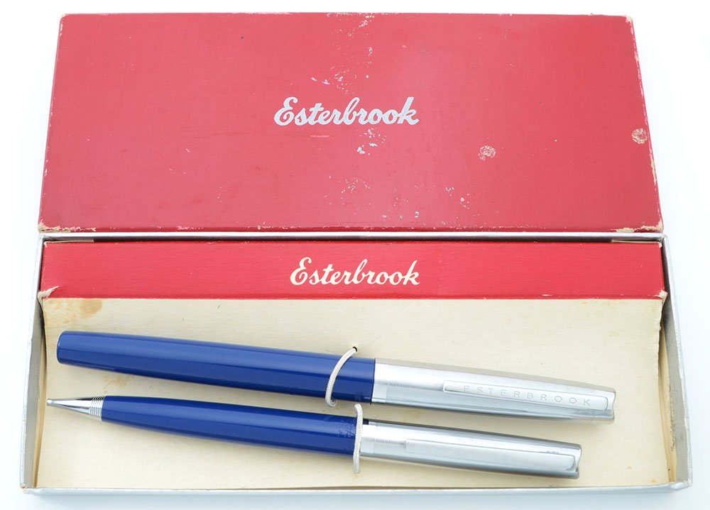 Esterbrook M2 Pen & Pencil Set Blue, 2668 Firm Medium Nib (Excellent
