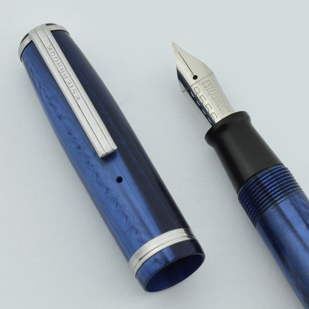 Esterbrook J Fountain Pen, 1950's - Blue, 9556 Fine Firm Nib