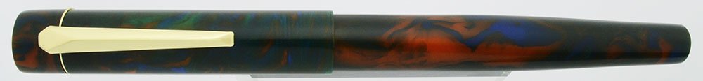 PSPW Prototype Fountain Pen - Green & Sparkly Blue Alumilite w Clip,  Oversize, #6 JoWo Nib (New) - Peyton Street Pens