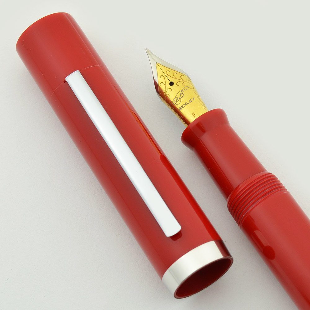 Bexley 58 Fountain Pen (2015) - Engine Red, C/C, Steel Fine (Near