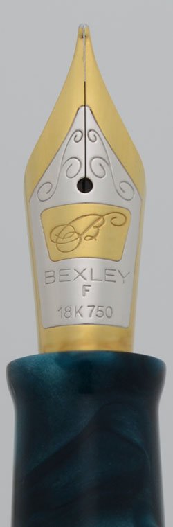Bexley Sheherazade Fountain Pen - Aqua Swirl, 18k Fine (Near Mint