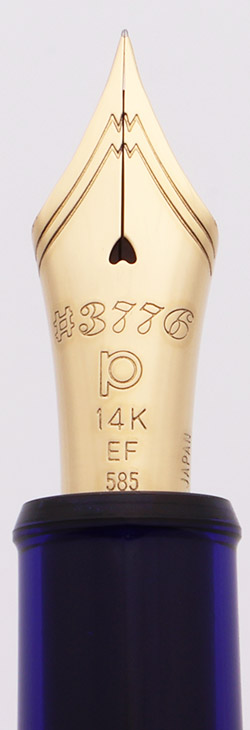 PLATINUM #3776 Century Penna Stilografica, Oro 14kt, Finiture Oro, Blu Chartres, Punta Broad, Fatta A Mano, Giapponese