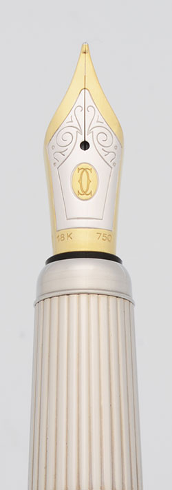 Louis Vuitton Doc Leather Fountain Pen 18K F Nib Name Carved