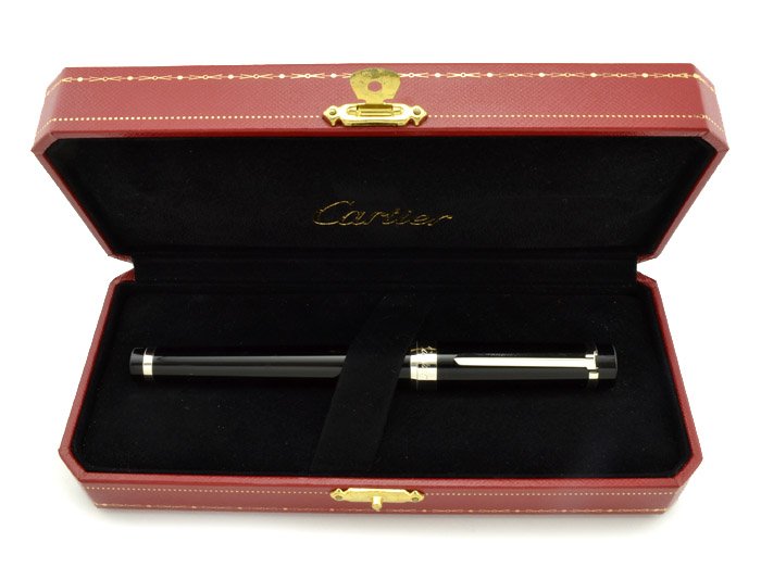 CARTIER PASHA ROLLERBALL PEN IN BLACK RESIN BALLPOINT PEN REFILL ref.549816  - Joli Closet