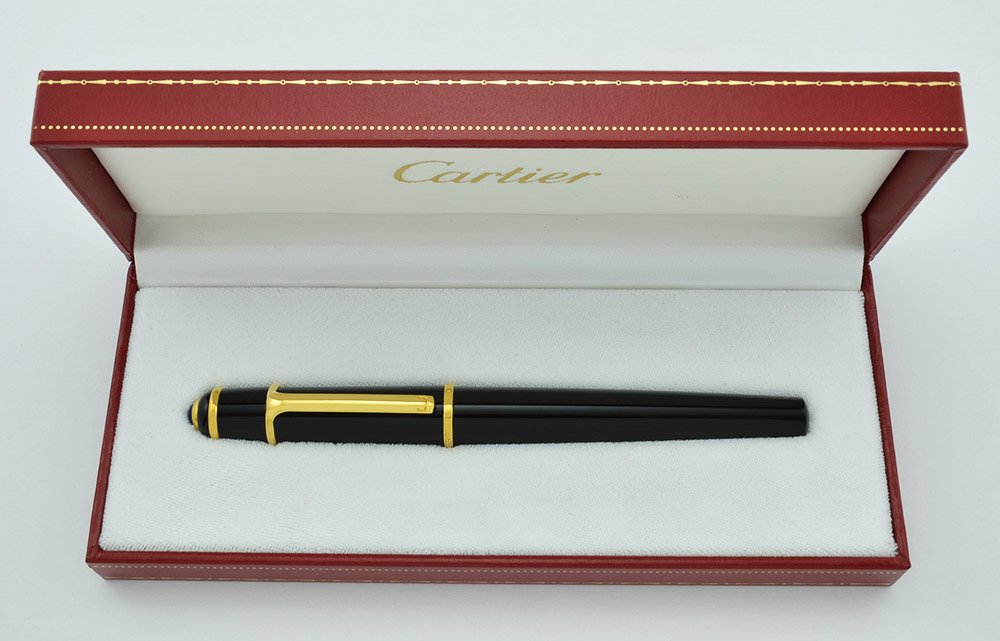 Cartier Diabolo Fountain Pen - Full Size, Black Composite, Gold Trim ...