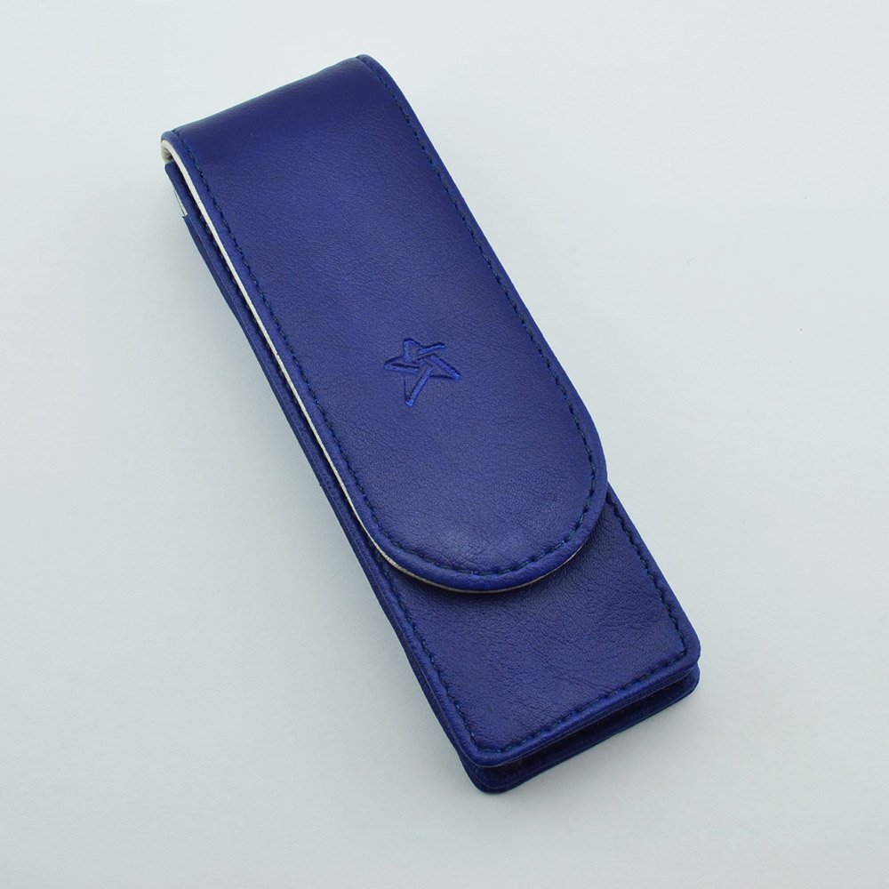 Twin pen case in blue