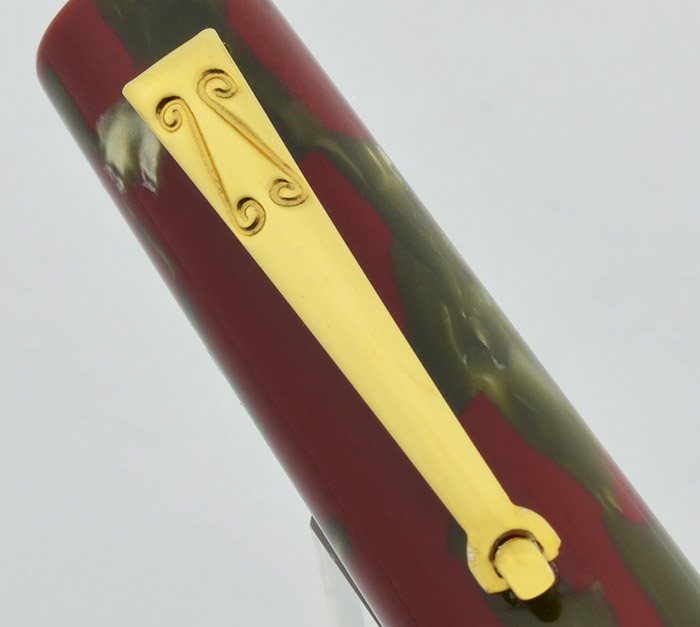 Kenzo Fountain Pen, Yellow w Red Jewel Accent, Red Overfeed, Medium Nib  (Near Mint in Box, Works Well) - Peyton Street Pens