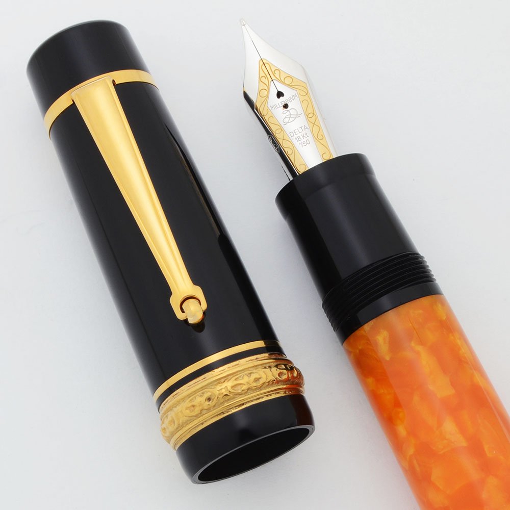 Louis Vuitton Doc Black Leather And Gold Fountain Pen | Medium Nib