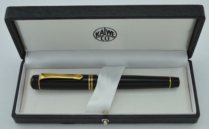 Kaweco Dia 2 Fountain Pen - Black, Gold Trim, Broad Steel Nib (Near Mint,  Works Well) - Peyton Street Pens