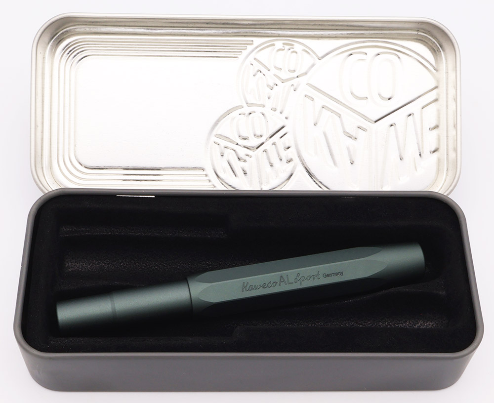 Kaweco AL Sport LE Fountain Pen Aurora, Dark Green w Black Clip, Fine  Black Nib (Near Mint in Box, Works Well)