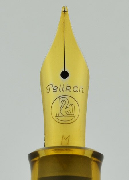 Pelikan M200 Fountain Pen Transparent Amber, Gold Plated Trim