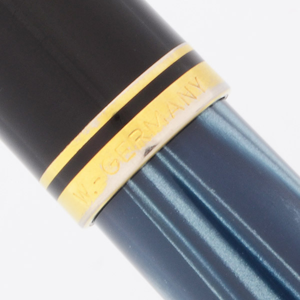 Pelikan M200 Fountain Pen (Old Style) - Blue Marbled, Gold Plated Fine Nib  (Very Nice, Works Well) - Peyton Street Pens