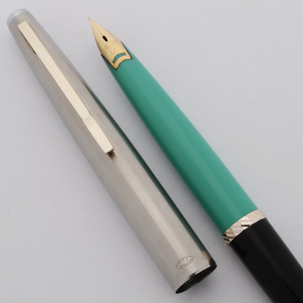 Sailor Pocket Fountain Pen (1963) Aqua Blue Section, 14k Fine