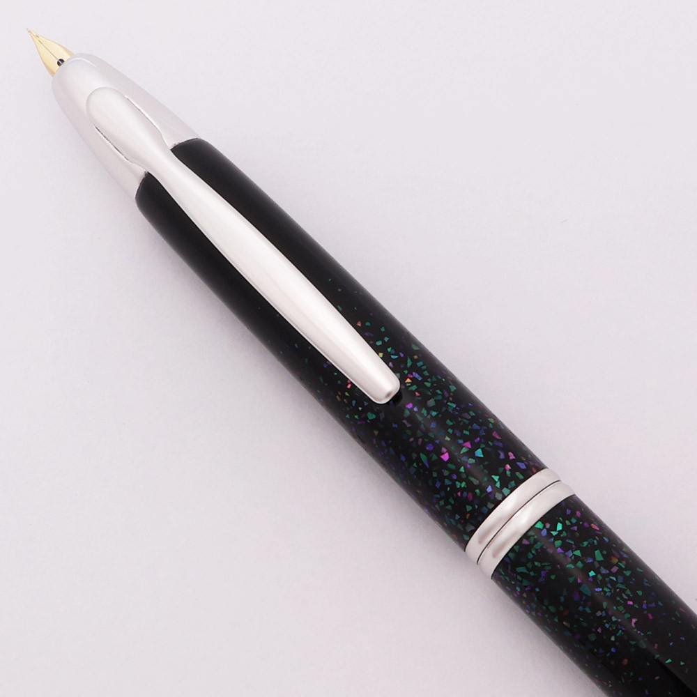 Pilot (Namiki) Vanishing Point Raden Galaxy, Rhodium Trim, XXXF 18k Nib  (Excellent in Box, Works Well)