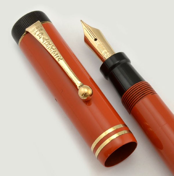 Parker Duofold Junior Fountain Pen - Red, Two Bands, Fine Arrow