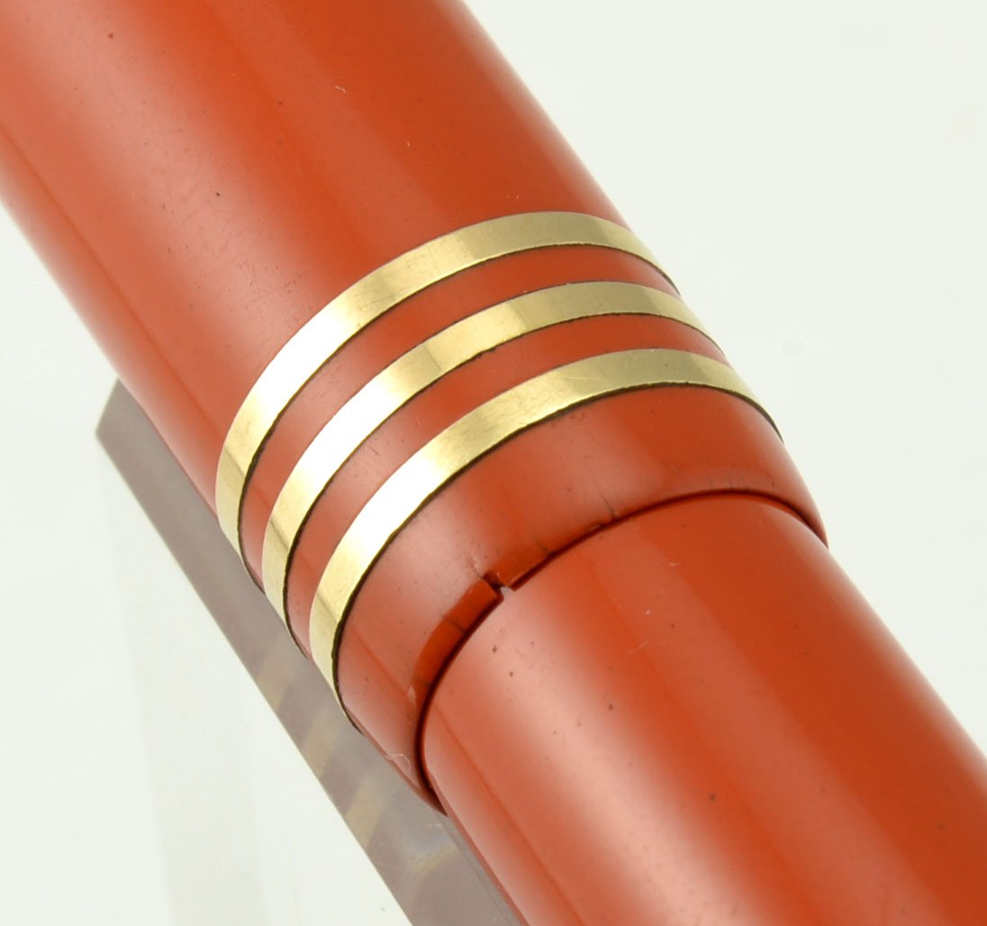 Parker Lady Duofold Lucky Curve Fountain Pen - Ringtop, Red, Three