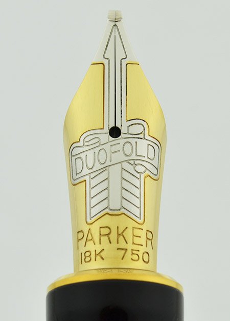 PARKER DUOFOLD 18Ｋ750 Parker Duofold Fountain Pen Platinum Club 18K 750 Gold Nib W