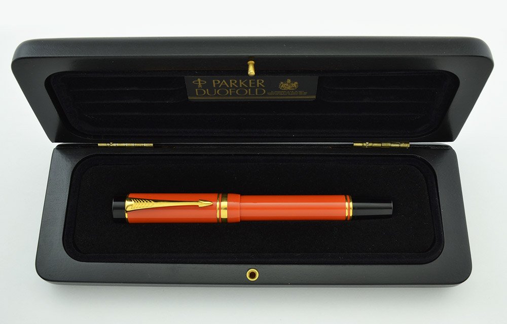 CIRCA 1990 PARKER DUOFOLD CENTENNIAL SPECIAL EDITION ORANGE FOUNTAIN P