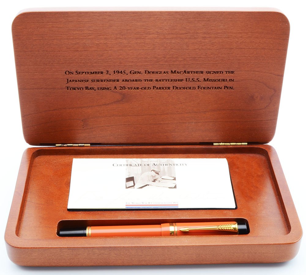 1929年版PARKER Duofold Senior Orange万年筆2本目 Parker Duofold Senior Fountain Pen Set (1920s) - Orange