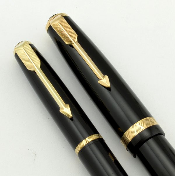 Parker Duofold UK AF Set - Full Size, Black, Button Fill, Broad