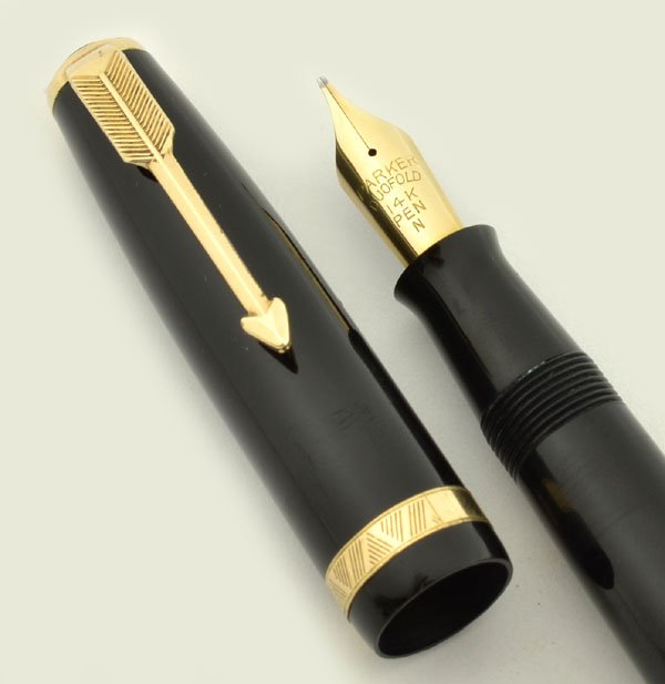 Parker Duofold UK AF - Full Size, Black, Button Fill, Medium