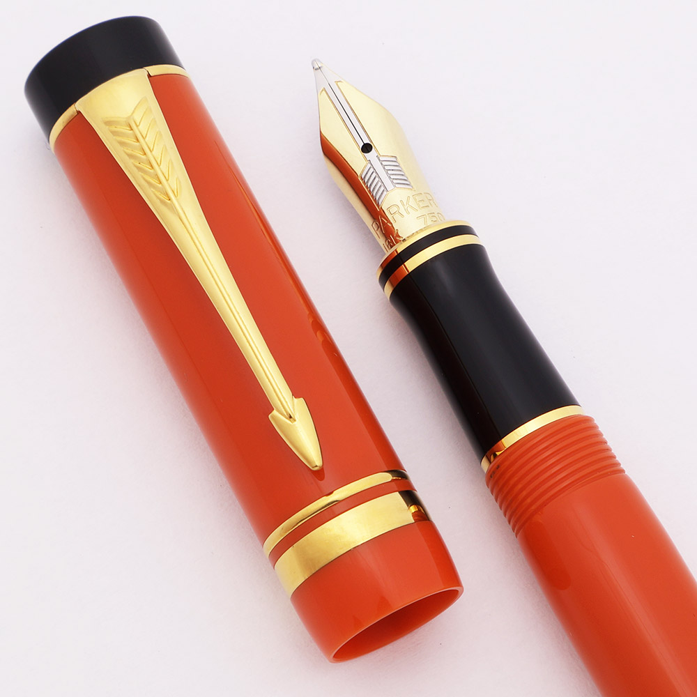 Parker Duofold International Fountain Pen (1991) - Orange, Medium