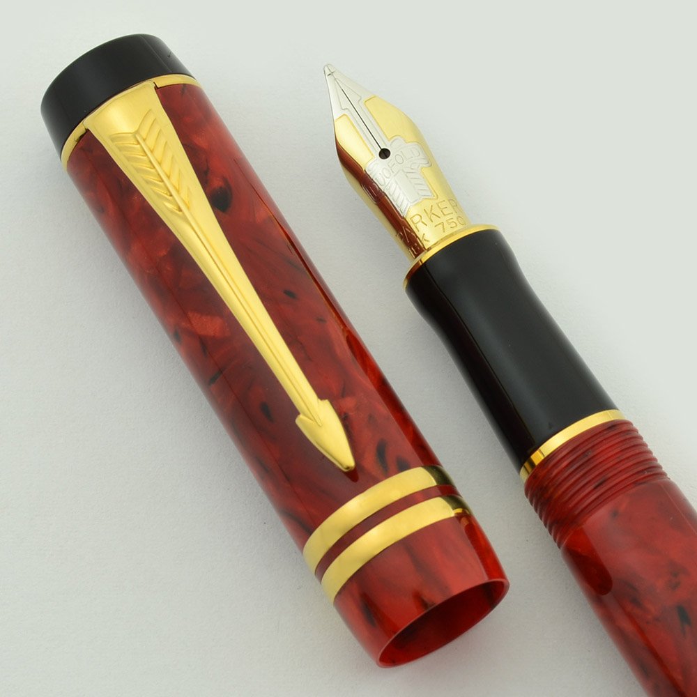 筆記具 PARKER Duofold International Marble-red PARKER DUOFOLD INTERNATIONAL RED MARBLE MARK I FOUNTAIN PEN