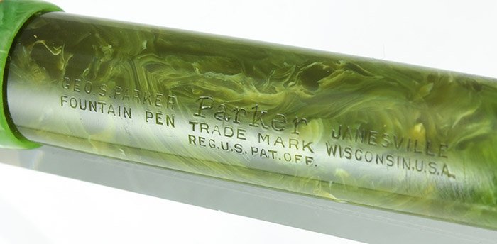 Parker Duofold Jr. Size Fountain Pen - Jade Green, Fine Lucky