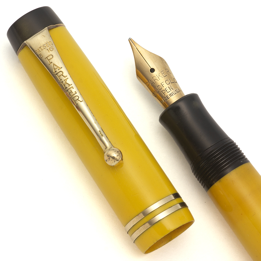 Parker Duofold Junior Fountain Pen (1929) - Streamline, Mandarin Yellow ...