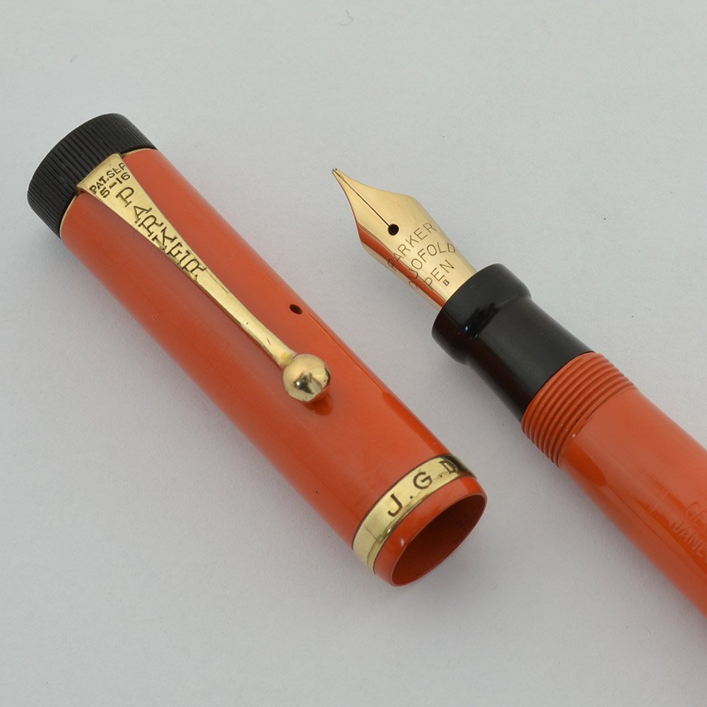 Parker Duofold Junior Fountain Pen (1923-7) - Red, Raised Band