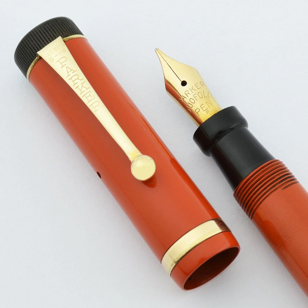 Parker Duofold Jr. Lucky Curve Fountain Pen - Late 1920s, Red