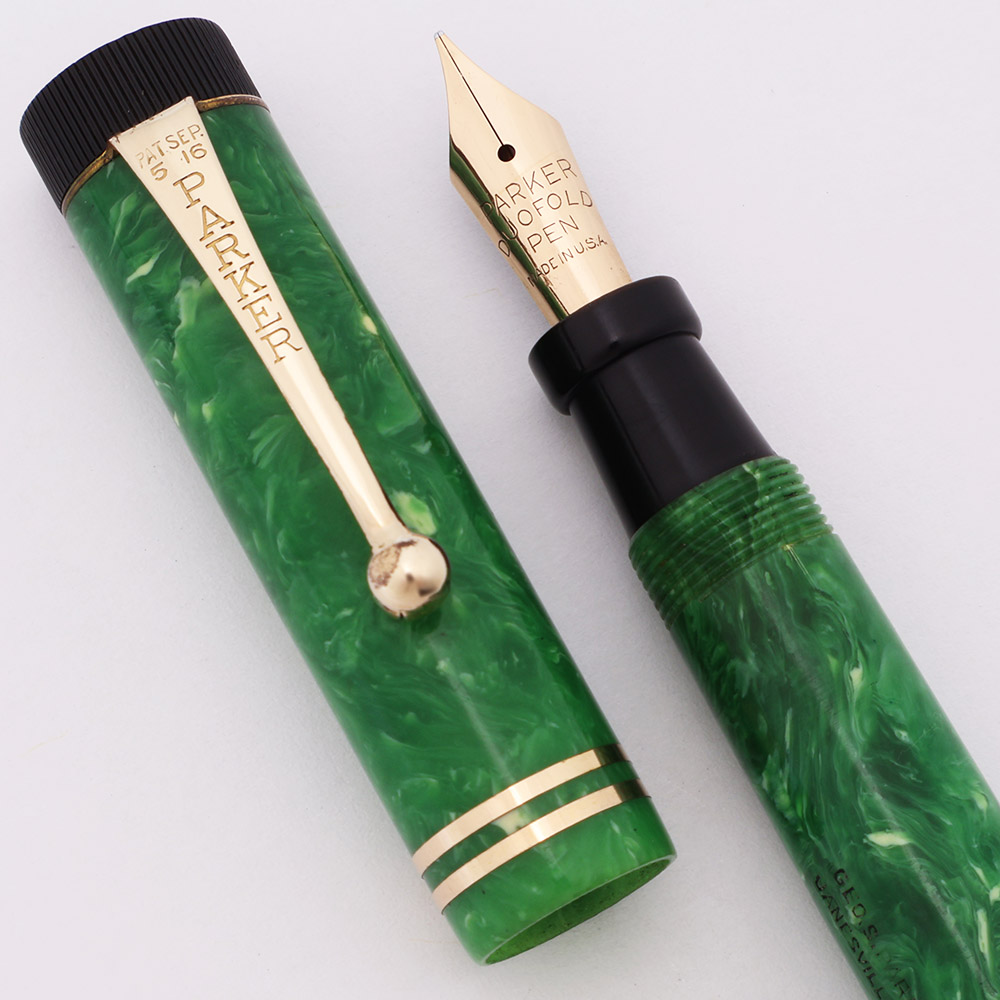 Parker Duofold Junior Fountain Pen and Pencil Set - Jade Green, Two ...