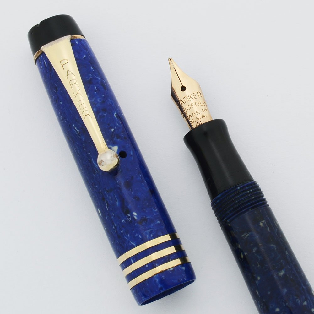 Parker Duofold Deluxe Junior Pen Set - Lapis Lazuli, Streamline, Flexible  Medium (Excellent, Restored) - Peyton Street Pens