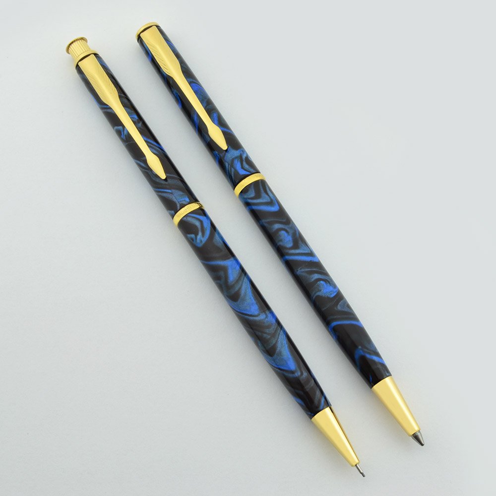 Parker Insignia Ballpoint & Pencil Set - Laque Winter Blue (Near Mint ...